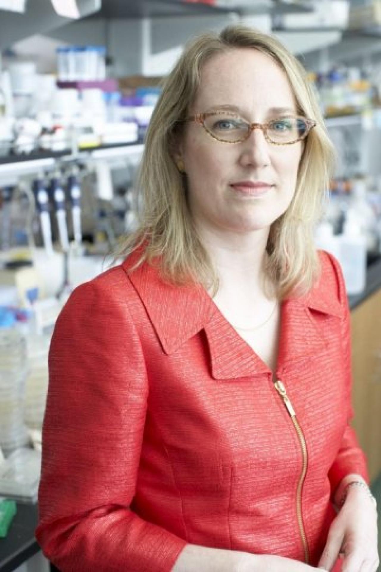 Dr. Virginia Cornish with lab in background