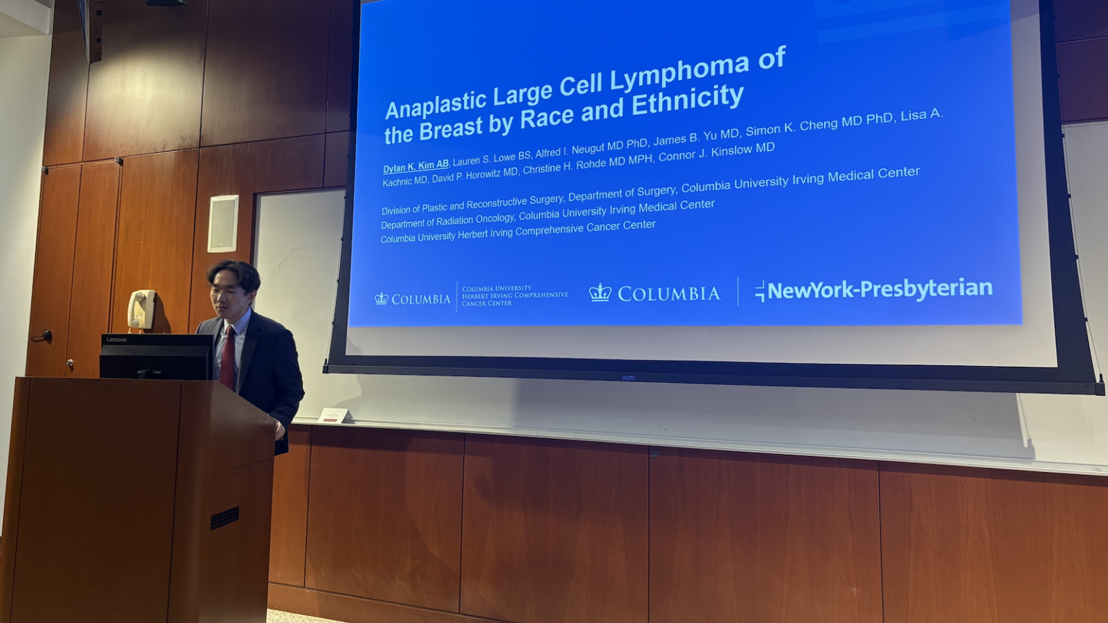 Dylan Kim, HICCC Paper of the Year awardee, presents the research at the annual Trainee Associate Membership Research Symposium.