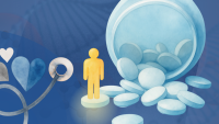 Abstract representation of patient on a cancer clinical trial