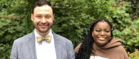 Dr. Melamed and Sheneque posing together outdoors