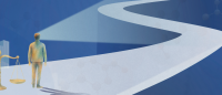 Abstract depiction of cancer researcher